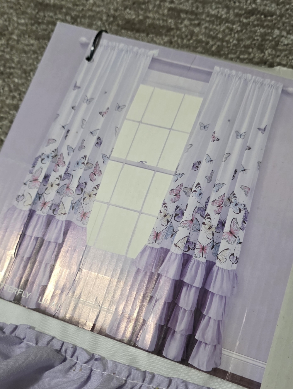 New Lush Decor Lilac Flutter Butterfly Curtains Fairycore Cottage Princesscore
